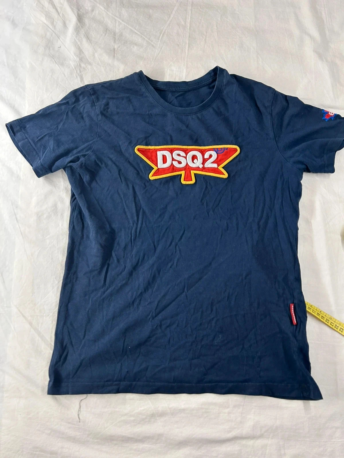 T-shirt bleu marine motifs vintage Disquared DSQ2 - taille M